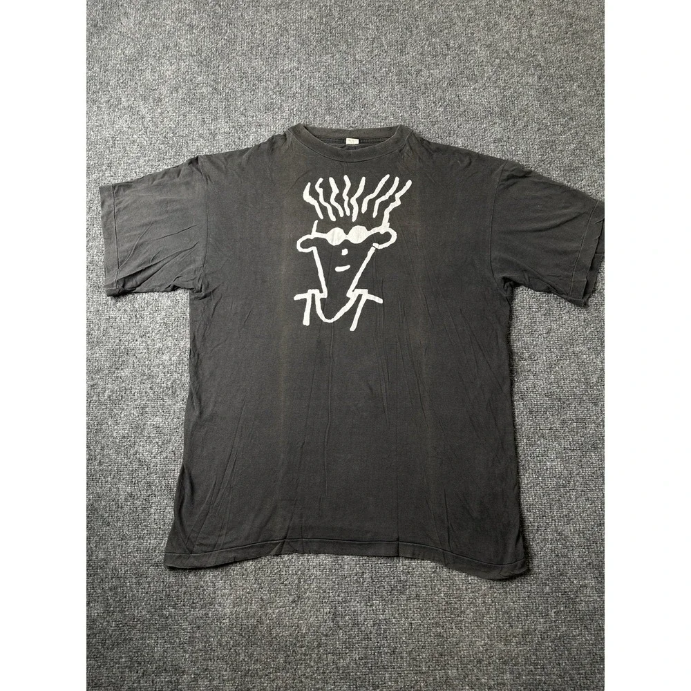 Mens 90s Cartoon Network Fido Dido Black Graphic T Shirt, Size XL